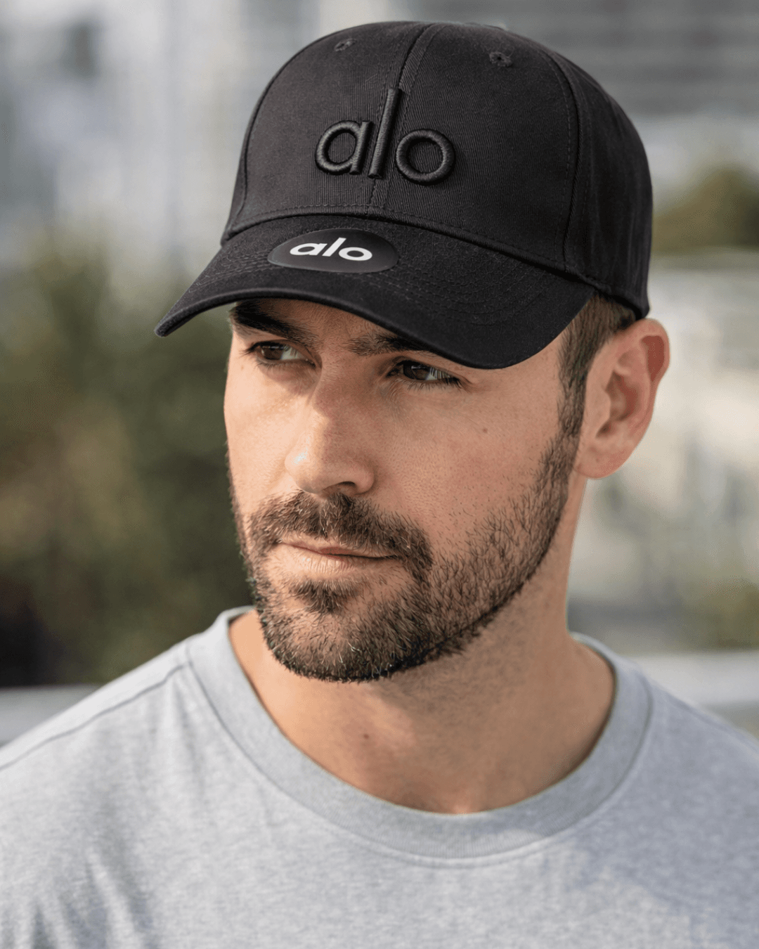 Alo Yoga Logo Cap Black Adjustable Strap Hat
