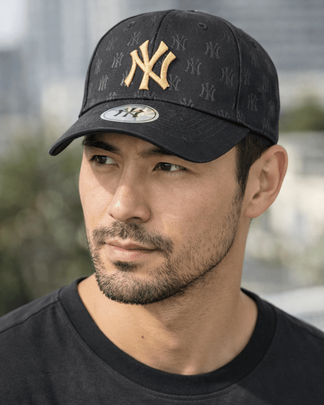 Gold Big NY Embroidered Adjustable Black Cap