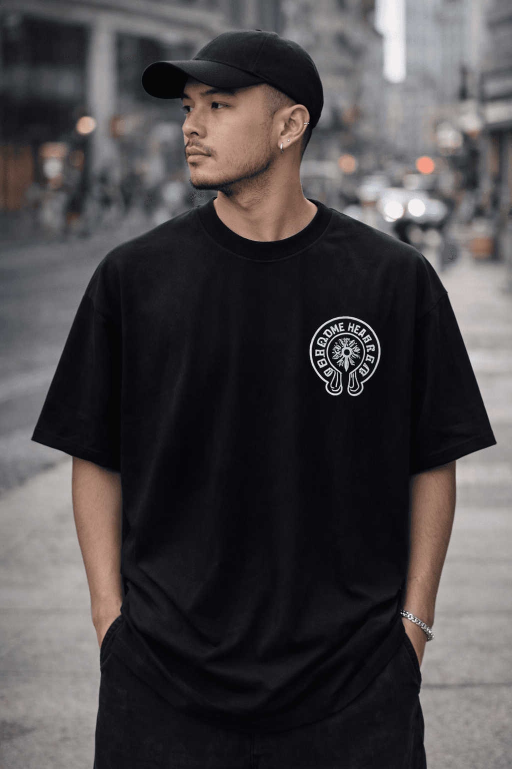 Black Chrome Street Oversized Tee